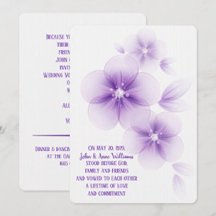 Faire-part de mariage de fleurs violettes pures
