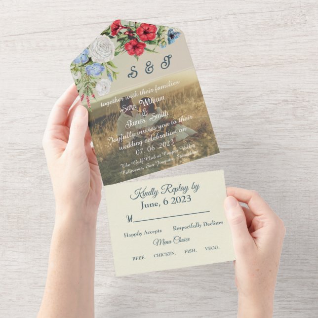 FAIRE-PART DE MARIAGE DE FLORE REDBLEUE (Déchirure)