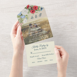 FAIRE-PART DE MARIAGE DE FLORE REDBLEUE