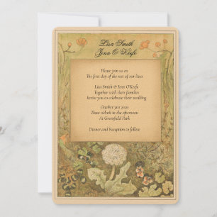 Faire-part de mariage de forêt vintage Storybook