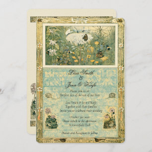Faire-part de mariage de forêt vintage Storybook