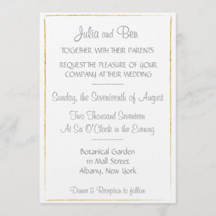 Faire-part de mariage de frontière Gold Foil