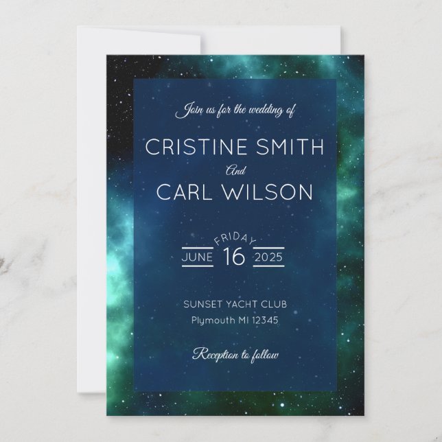 Faire-part de mariage de galaxie (Devant)