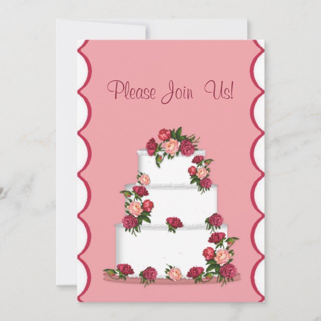 Faire-part de mariage de gâteau mariage (Devant)