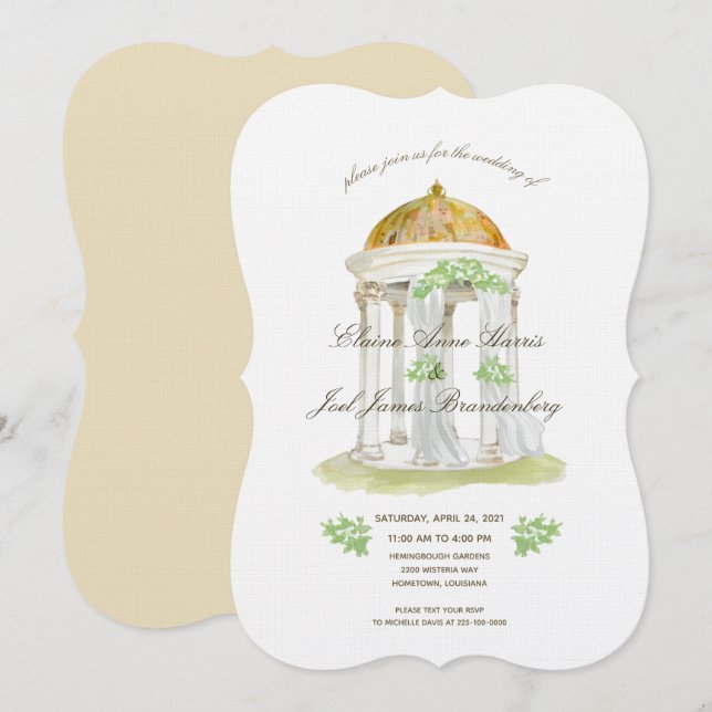 Faire-part de mariage de Gazebo (Devant / Derrière)
