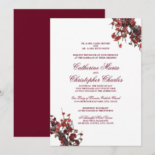 Faire-part de mariage de germe rouge de Bourgogne