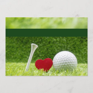 faire-part de mariage de golf avec amour et tee
