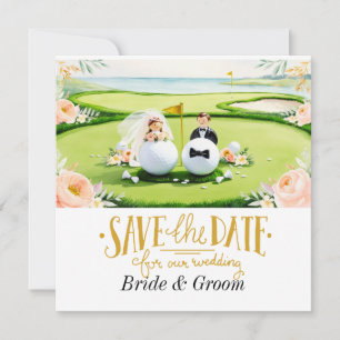 Faire-part de mariage de golfeur avec balle de gol