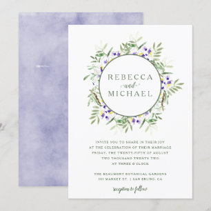 Faire-part de mariage de guirlande de glycines