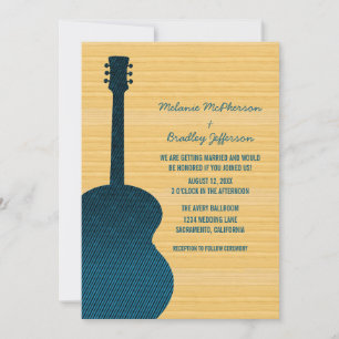 Faire-part de mariage de guitare Blue Country