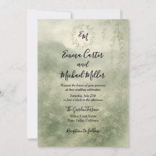 Faire-part de mariage de jardin aquarelle botaniqu