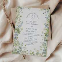 Faire-part de mariage de jardin de fleurs sauvages