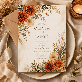 Faire-part de mariage de jardin en terre cuite Boh