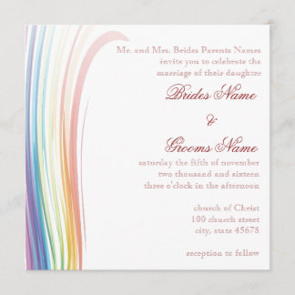 Faire-part de mariage de joie d'arc-en-ciel