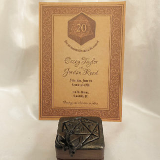 Faire-part de mariage de joueur avec Dragon & Dice