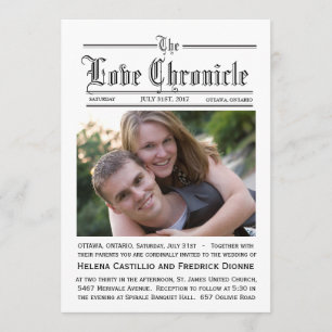 Faire-part de mariage de journal