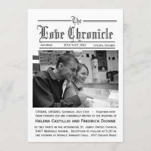 Faire-part de mariage de journal avec photo