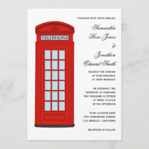 Faire-part de mariage de la boîte rouge britanniqu