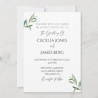 Faire-part de mariage de la branche d'olive