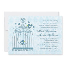 Faire-part de mariage de la cage des oiseaux nupti
