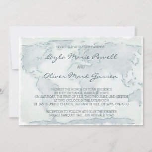 faire-part de mariage de la carte d'eau