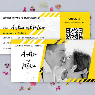 Faire-part de mariage de la carte d'embarquement d