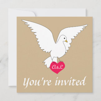 Faire-part de mariage de la colombe de sable