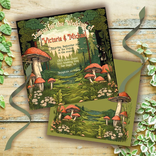 Faire-part de mariage de la forêt de Toadstool (Créateur téléchargé)