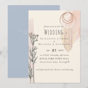 Faire-part de mariage de la fourche bleu foncé