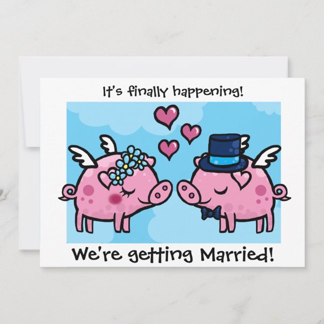 Faire-part de mariage de la mariée et du marié Coc (Devant)