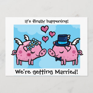 Faire-part de mariage de la mariée et du marié coc
