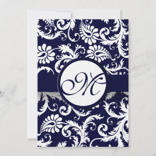 Faire-part de mariage de la Marine Damask Swils