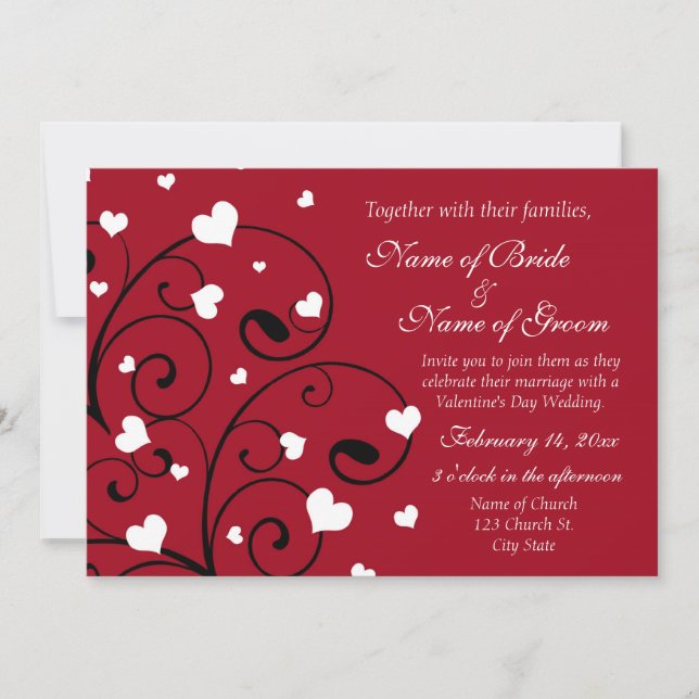 Faire-part de mariage de la Saint-Valentin (Devant)