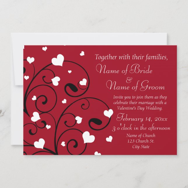 Faire-part de mariage de la Saint Valentin (Devant)