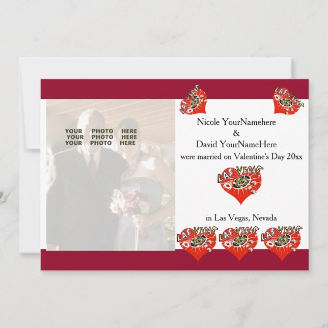 Faire-part de mariage de la Saint-Valentin à Las V (Devant)