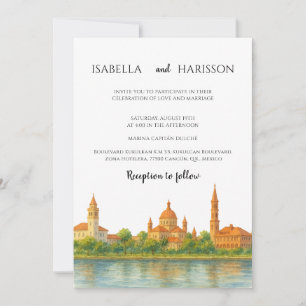 Faire-part de mariage de la skyline de Sant August