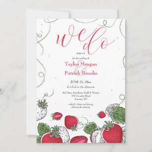 Faire-part de mariage de la vigne aux fraises