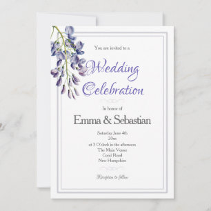 Faire-part de mariage de la Wisteria Blue and Lila