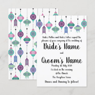 Faire-part de mariage de lanternes marocaines Boho