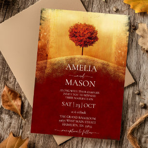 Faire-part de mariage de l'arbre automne