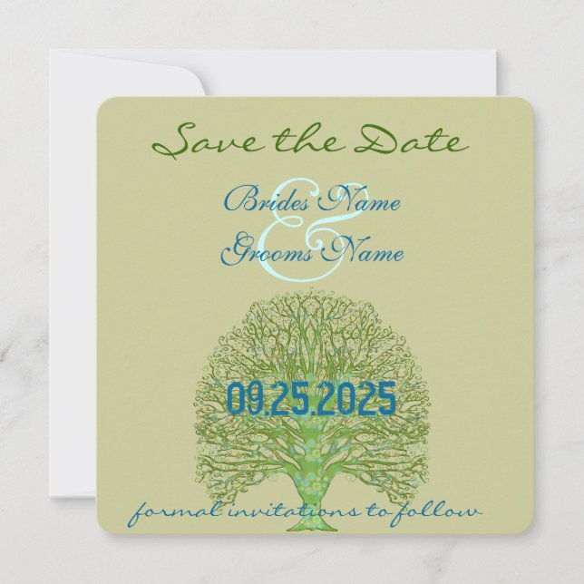 Faire-part de mariage de l'arbre d'amour de la spi (Devant)