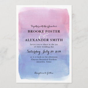 Faire-part de mariage de lavage aquarelle