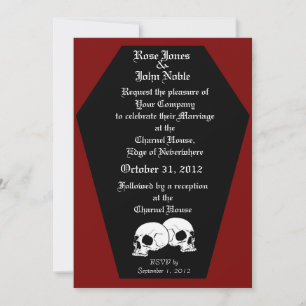 Faire-part de mariage de l'ébène de café II (rouge