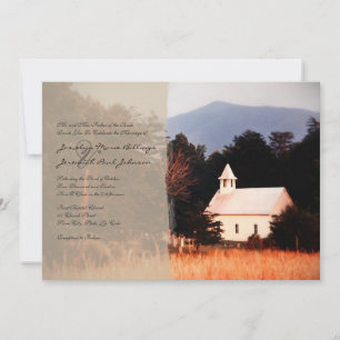 Faire-part de mariage de l'église de montagne