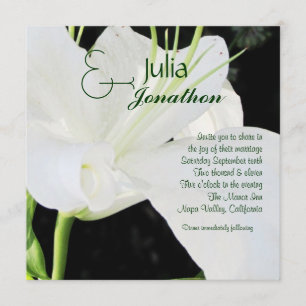 Faire-part de mariage de lis blanc