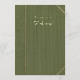 Faire-part de mariage de livre Vintage vert