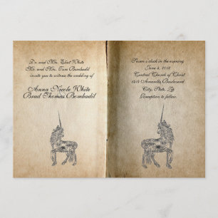 Faire-part de mariage de livres d'histoire de Unic