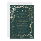 Faire-part de mariage de l'ornement d'ivoire vert 