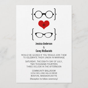 Faire-part de mariage de lunettes Geeky