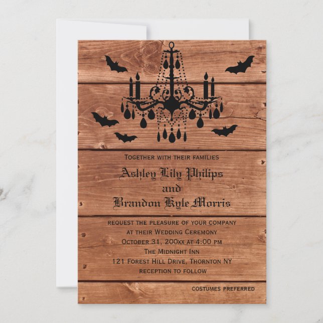 Faire-part de mariage de lustre Halloween Barne (Devant)